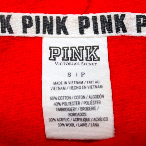 Victoria’s Secret PINK Red Pullover Hoodie Small – Cozy Logo Sweatshirt - Picture 6 of 6